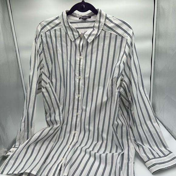 Plus Size 24W Roaman’s stripe shirt - Picture 5 of 12